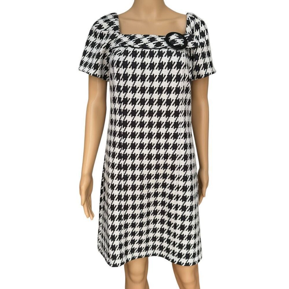 Chris Mclaughlin Houndstooth Dress cotton blend size 8